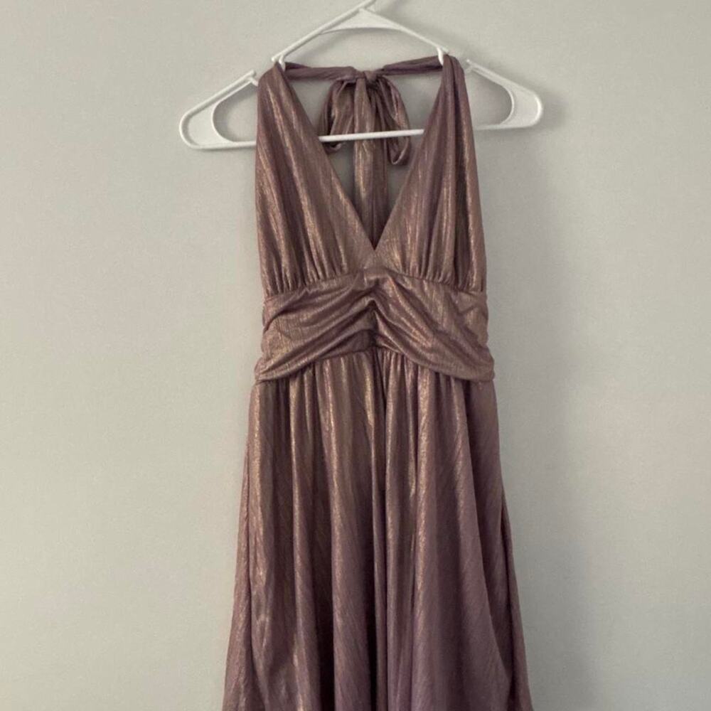 Wild Fable Women's Metallic Purple Halter Dress Size M